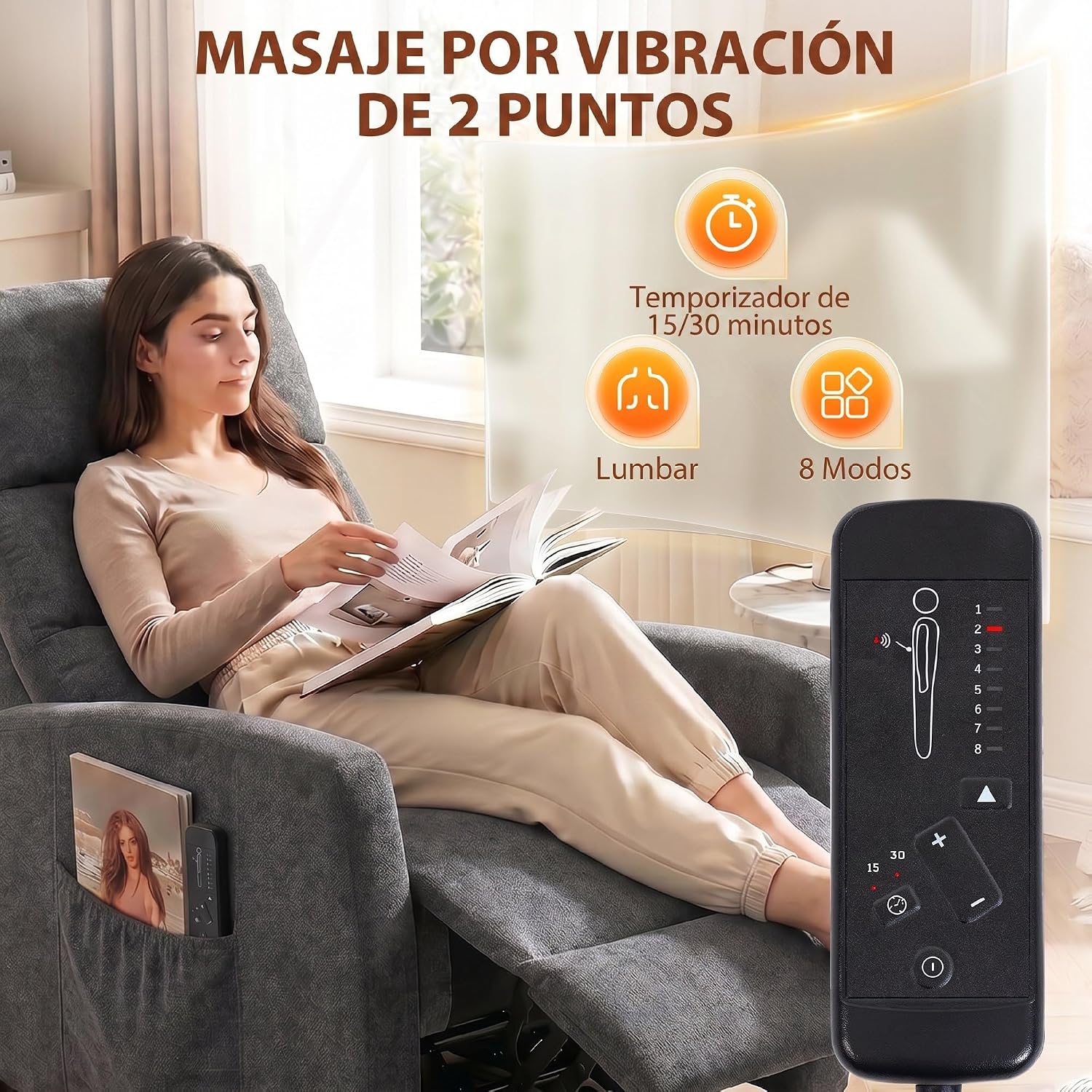 HOMCOM Sillón de Masaje Reclinable 160° Reposapiés 66x91x108 cm Gris Oscuro