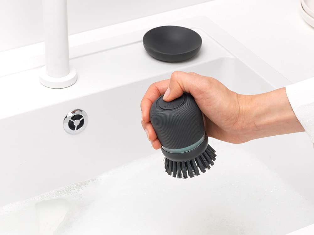 Brabantia SinkSide Cepillo de Fregar Platos con Dispensador, Dark Grey