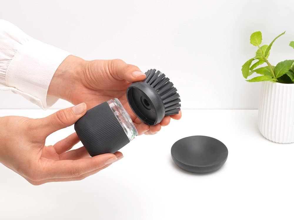 Brabantia SinkSide Cepillo de Fregar Platos con Dispensador, Dark Grey