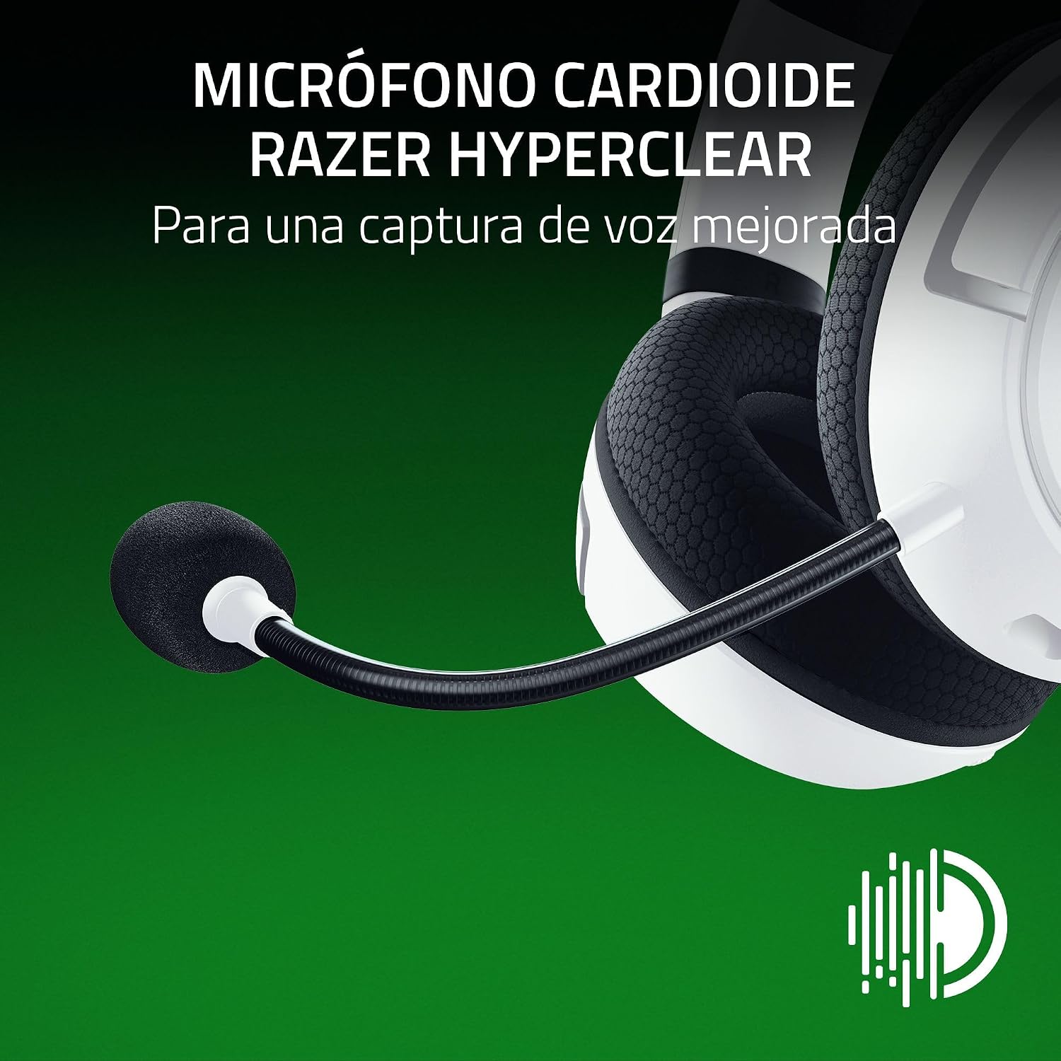 Razer Kaira HyperSpeed - Auriculares de Juego inalámbricos multiplataforma para Xbox (Inalámbricos HyperSpeed, Transductores Triforce de 50 mm, Micrófono cardioide HyperClear) Blan