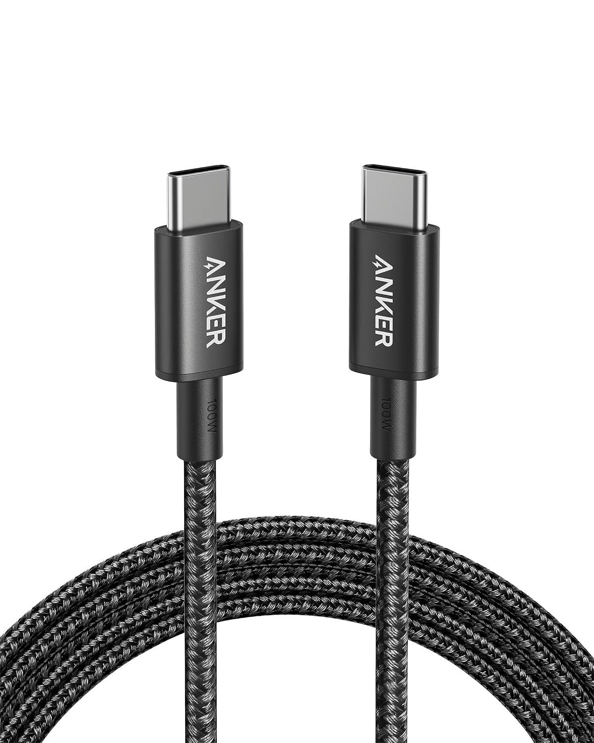 Anker 333 Nylon Cable USB C Carga Rapida 100W, PD 3.0  [1,8m] Negro,1 Pack Nylon, 12.000 flexiones, USB Tipo C para iPhone 18 pro max 17 16 15, MacBook, iPad Pro, iPad Air, Samsung