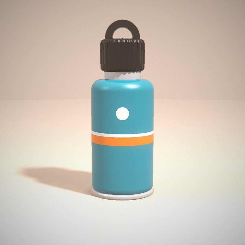 Botella térmica deportiva azul con tapón negro
