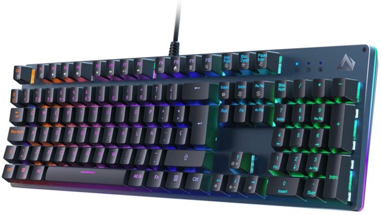 AUKEY Teclado Gaming, Teclado Mecánico con Retroiluminación RGB Personalizable y Switches Azules Táctiles