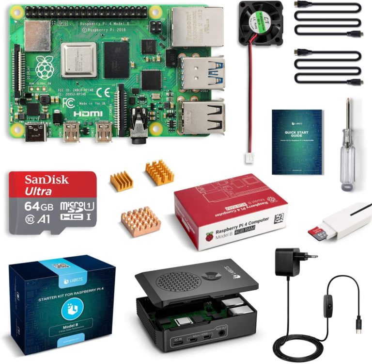 Raspberry Pi 4 4 GB Kit Incluido Tarjeta SD de 64GB Precargada con Raspberry Pi OS