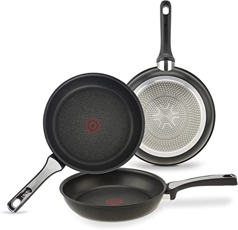 Tefal Expertise Juego de 3 Sartenes aluminio de 21, 24 y 26 cm, antiadherente, aptas para todo tipo de cocinas